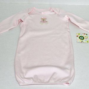 NWT Little Me Pink Bear Long Sleeve Nightgown